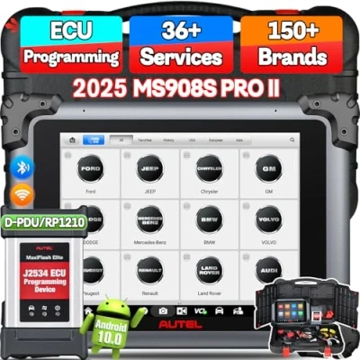 Abbildung von Autel MaxiSYS MS908 Pro II: 2025 OBD2 Diagnosegerät, Diagnosegerät Auto mit J2534 Programmierung, Upgrade von MK908P II, ECU Codierung, Bidirektional, 36+ Dienste für 150+ Marken, OS10