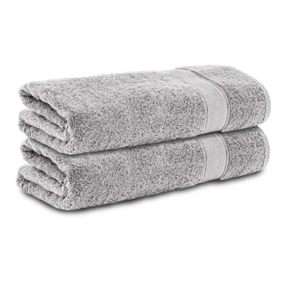 Abbildung von Komfortec 2er Set Duschtücher, 70x140cm Größe, Doppelpack,%100 Baumwolle, Handtücher, Frottee, Weich, Saugstark, Silber