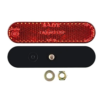 Abbildung von 1 x Motorrad Mini Reflektor Kennzeichenhalter Rückstrahler mit Zulassung Katzenauge 95x23mm
