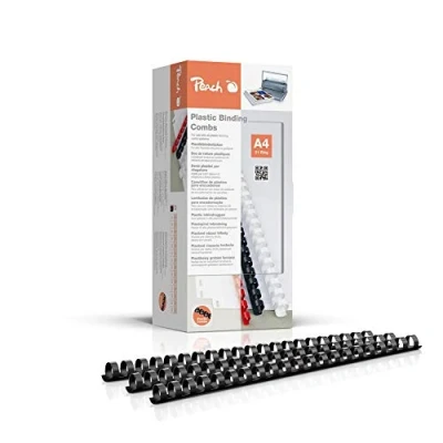 Abbildung von Peach Plastikbinderücken A4 14mm 125 Blatt 100 Stück schwarz PB414 02