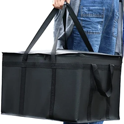 Abbildung von musbus Kühltasche sehr hitzebeständig isoliert, für Catering hält Lebensmittel warm Therma graue Pizza Rot Plain red, Bag Organizer 红1
