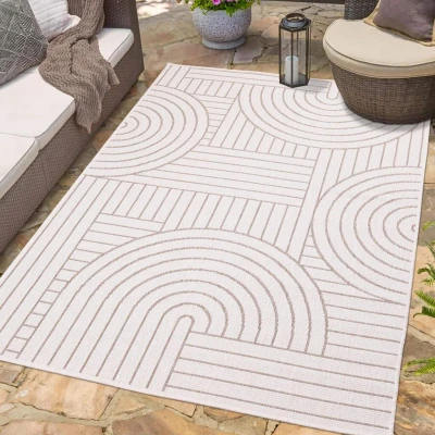 Abbildung von Carpet City Outdoorteppich »DUO RUG 5842« rechteckig 5 mm Höhe Wendeteppich Wetterfest In &amp; Outdoor, Balkon, Terrasse, Wohnzimmer
