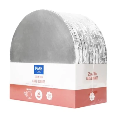 Abbildung von PME 10er set Runde Kuchenplatten mit umwickelten Kanten, Silber (10&quot; / 25cm)