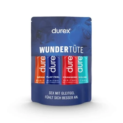 Abbildung von Durex Play Gleitgel Vielseitige Mixpackung für Frauen &amp; Männer Set mit Gleitmittel auf Wasserbasis Sex, kondomgeeignet 200ml (4 x 50 ml)