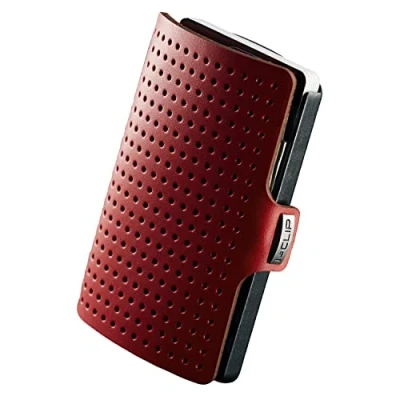 Abbildung von I CLIP Original Mini Wallet mit Geldklammer Slim Leder Geldbörse Premium Portemonnaie Kartenetui AdvantageR Rot