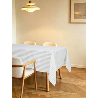 Abbildung von OTTO home Tischdecke "Marric" halbtransparente Tischdecke, Leinenoptik mit Streifen