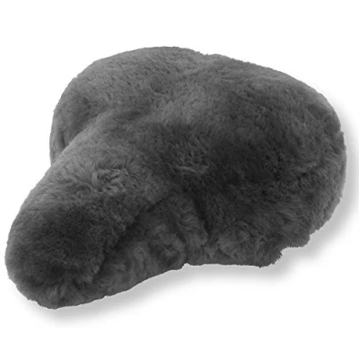 Abbildung von Reissner Lammfelle Fahrradsattel Bezug Fahrradsattelüberzug aus Merino Lammfell FSB A 3 dunkelgrau anthrazit 28x15cm