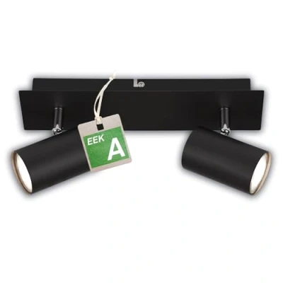 Abbildung von BRILONER EEK A LED Deckenlampe schwenkbar, 3000K warmweiß, je 2W, 450 Lumen, ca. 50.000h Licht, Deckenleuchte, Lampe, Wohnzimmerlampe, Schlafzimmerlampe, Küchenlampe, 29 cm, Schwarz