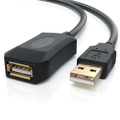 Abbildung von CSL 10m Meter USB 2.0 Repeater Verlängerungskabel Extension Cable aktiv mit Signalverstärkung Signalverstärker erweiterbar vergoldete Kontakte schwarz