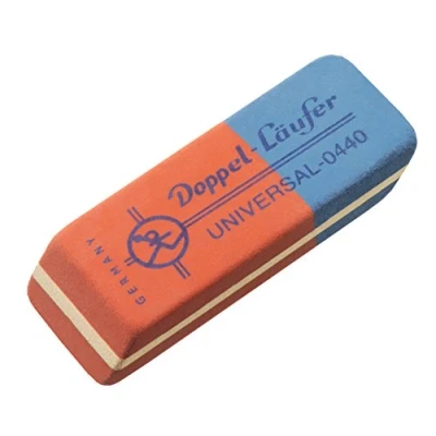 Abbildung von Läufer 00440 Doppe Universal 0440 Radierer, Radiergummi aus Kautschuk, der rot blaue Klassiker, radiert Bleistifte und Buntstifte