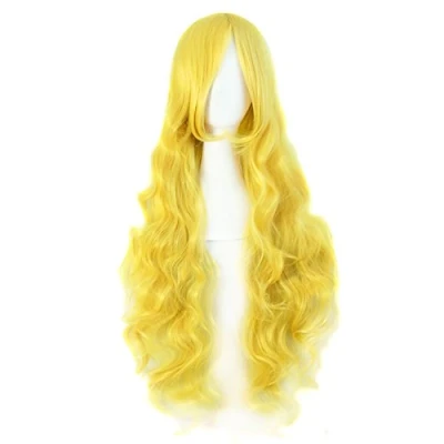 Abbildung von MapofBeauty 32&quot; Langes Haar Spirale lockige Cosplay Kostüm Perücke (golden)