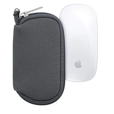 Abbildung von kwmobile Hülle kompatibel mit Apple Magic Mouse 1/2 Neopren für PC Schutzhülle Computer Maus Tasche Grau