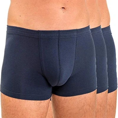 Abbildung von HERMKO 3901 3er Pack Herren Boxershorts Pant aus 100% Bio Baumwolle, Größe:D 8 = EU XXL, Farbe:Marine