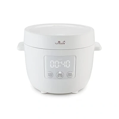Abbildung von Yum Asia Tsuki Mini Reiskocher mit Shinsei Keramikschüssel (2,5 Tassen, 0,45 Liter), 5 Reiskochfunktionen, 2 Multicooker Funktionen, verstecktes LED Display, 220240V (Pebble White)