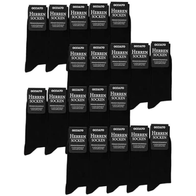 Abbildung von Occulto Herren Schwarze Socken 10 30er Pack (Modell: Hermann) 20 Paar Schwarz 47 50