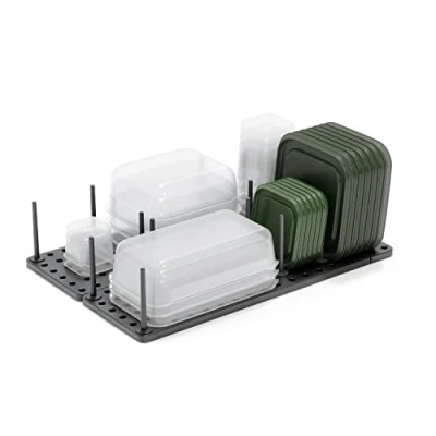 Abbildung von Umbra Peggy Schubladen Organizer Küche, Küchenschrank Ordnungssystem zur Aufbewahrung von Töpfen, Deckeln, Containern und Mehr, 2 er Set, Anthrazit