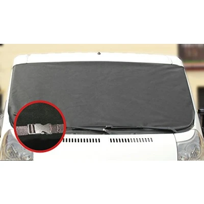 Abbildung von Scheibenabdeckung Auto Frontscheibenabdeckung Winter XXL groß Abdeckung Windschutzscheibe Autoabdeckung für Front Scheiben MIT KLICKVERSCHLUSS NEUHEIT!!! (180cm x 100cm)