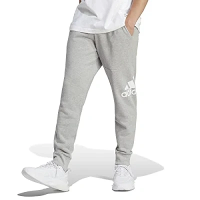 Abbildung von adidas Sportswear Essentials French Terry Tapered CUFF LOGO Pants Jogginghose, Herren, Größe: Small, Medium grey heather