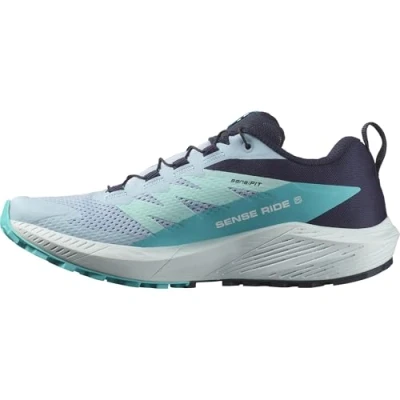 Abbildung von Salomon Damen Sense Ride 5 Weißes Cashmere, Vielseitige Wanderschuhe für Komfort, Ideal Wandern und Trailrunning bei Outdoor Abenteuern. 37 ⅓