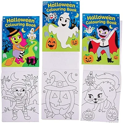 Abbildung von Baker Ross FX215 Halloween Mini Malbuch für Kinder 12er Pack, Kindergeburtstag Mitgebsel, Kinderbeschäftigung an Halloween, Mitbringsel den Kindergarten