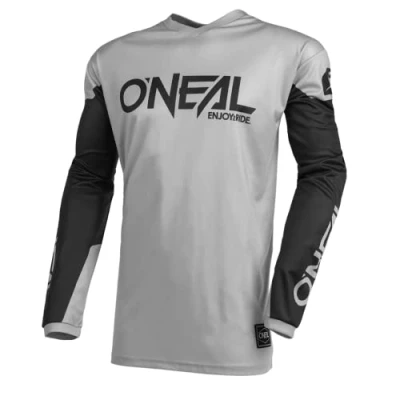Abbildung von O&#039;NEAL Motocross Trikot Enduro MX Atmungsaktives Material, gepolsterter Ellenbogenschutz, Passform für maximale Bewegungsfreiheit Element Jersey Threat Erwachsene Grau Schwarz Größe M