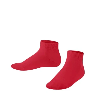 Abbildung von FALKE Unisex Kinder Sneakersocken Family K SN nachhaltige biologische Baumwolle kurz einfarbig 1 Paar, Rot (Lipstick 8000) neu umweltfreundlich, 31 34