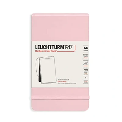 Abbildung von LEUCHTTURM1917 364402 Notizblock Pocket (A6), Hardcover, 184 nummerierte Seiten, blanko, Puder