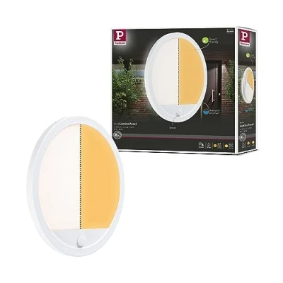 Abbildung von Paulmann LED Außen Wandleuchte »Außenpanel Lamina IP44 rund 280mm 14W 1150lm 230V Kunststoff«, 1 flammig, Backlight Bewegungsmelder insektenfreundlich tunable warmwhite