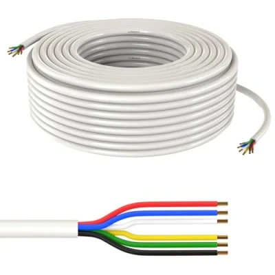 Abbildung von Lumonic 6x 0,34mm² LED Steuerleitung weiss 20m I ummanteltes 6 adriges Kabel flexibel Geschirmtes Steuerkabel, LiYY Verlängerung, Stromkabel