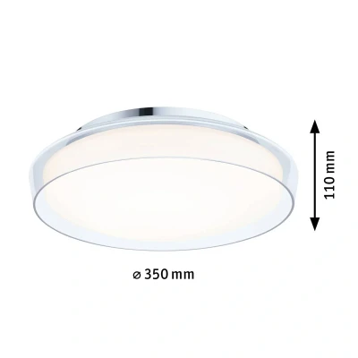 Abbildung von Paulmann LED Deckenleuchte »Selection Bathroom Luena IP44 16,5W 3000K Chrom 230V Glas/Metall«, 1 flammig