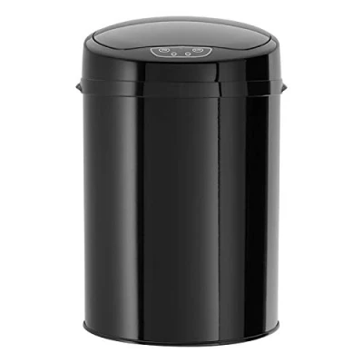 Abbildung von Echtwerk Büro /Bad /Kosmetikabfalleimer, Mülleimer mit Sensor, Touchless Abfalleimer, elektrischer Müllbehälter, Infrarot Bewegungssensor, Korpus aus Edelstahl, Fassungsvermögen 9 Liter, INOX WHITE