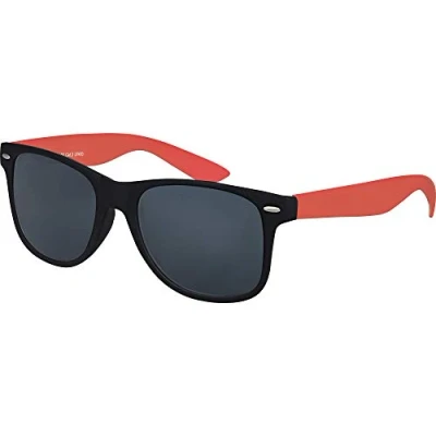 Abbildung von Balinco Sonnenbrille UV400 CAT 3 CE Rubber mit Federscharnier für Damen &amp; Herren (dunkel rot/schwarz smoke)
