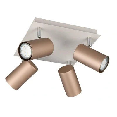 Abbildung von Deckenstrahler Marley braun/hellgrau 24 x cm 4 flg Metall