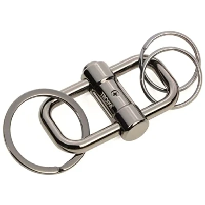 Abbildung von Troika 2 Way Key Schlüsselanhänger mit DREI Schlüsselringen Zwei Größen, aus Metallguss, Farbe: Silber, KR22 09/GM
