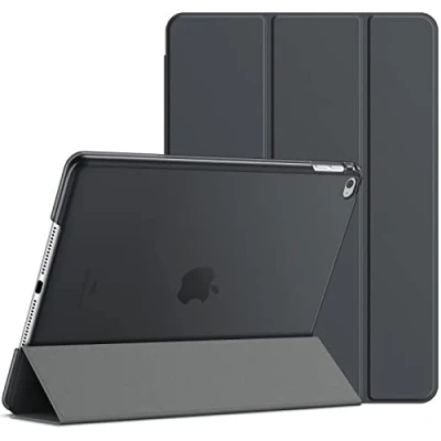 Abbildung von JETech Hülle für iPad Air 2, Schutzhülle mit Ständer Funktion und Auto Schlaf/Wachen (Dunkel Grau)