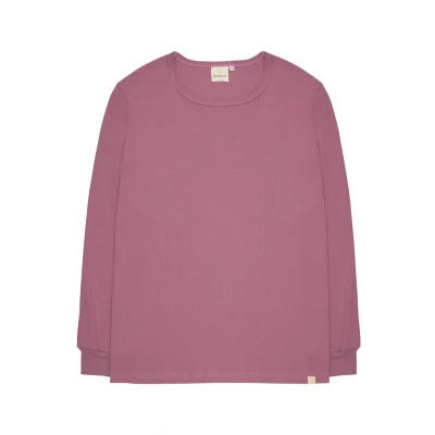 Abbildung von greenjama Damen Langarm Shirt aus Derby Rib, GOTS Zertifiziert Pyjamaoberteil, Grape, 44