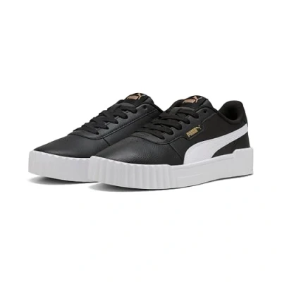 Abbildung von PUMA Damen Carina 3.0 Sneaker, Black White Gold, 40.5 EU