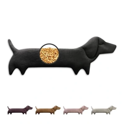 Abbildung von LESCHI Körnerkissen für Mikrowelle (52x20cm), aus 100% Bio Baumwolle und Weizen, Hund Schwarz, Wärmekissen, Nackenwärmer ideal als Wärmespender bei Verspannungen an Nacken Schulter Hals Rücken