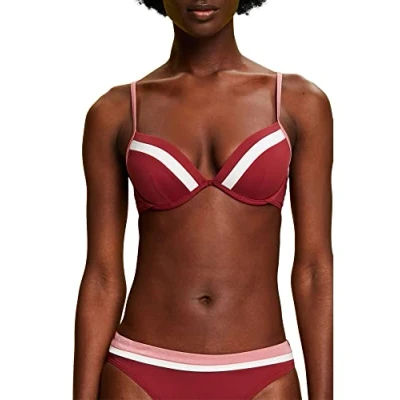 Abbildung von ESPRIT Damen Tayrona Beach Rcs Pad.plunge Bikini, Dark Red, C EU
