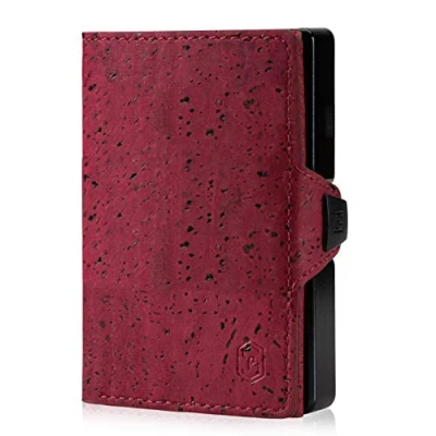 Abbildung von ZNAP® Slim Wallet Kreditkartenetui Geldbörse Herren Kartenhalter Geldbeutel Kartenetui Portemonnaie mit RFID Schutz 12 Karten Rot