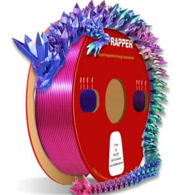 Abbildung von RepRapper Silk Dreifarbiges PLA Filament 1,75 mm für 3d Drucker/3D Stift Coextrusions 1 kg (2,2 lbs) Spule Mehrfarbiges Druck Zubehör, Grün &amp; Blau Rosen Rot