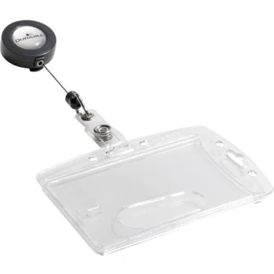 Abbildung von Durable Namensschild Hartbox mit Jojo Ausweiskartenhalter, 10 Stück, transparent, 801219