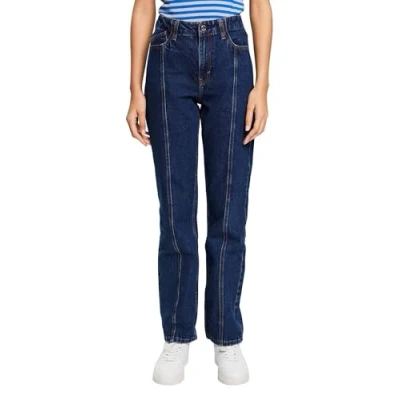 Abbildung von Esprit Retro Jeans Straight Leg, Damen, Größe: 28x32, Blue dark wash