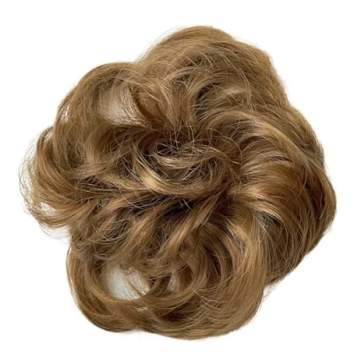 Abbildung von CAISHA Haarteil Haargummi Hochsteckfrisuren Brautfrisuren Voluminös Gelockt Unordentlich Dutt Kunstfaser DM15cm Hellbraun HG5