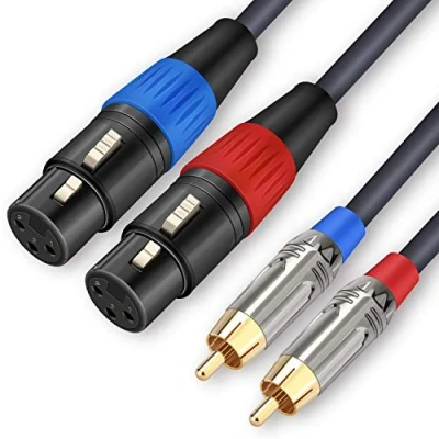 Abbildung von JOLGOO Dual XLR auf RCA Kabel, Buchse Stecker, 2 Buchsen HiFi Audiokabel, 4N OFC Draht, für Verstärker Mixer Mikrofon, 1 m