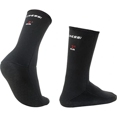Abbildung von Cressi Orata Socks Wasserdichte Schuhe Herren, Socken aus Elastischem Thermischem Neoprensocken 2,5 mm, für Offen/Geschlossen Rutschsicher Abriebfest Flipper, Unisex
