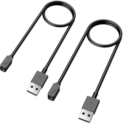 Abbildung von TiMOVO Ladekabel Kompatibel mit Xiaomi Smart Band 9/Band 8/Band 8 Pro/Active,Redmi Watch 3 Active/Redmi 2,2 Stück Magnetisch Ersatz Ladegerät 1M USB Kabel,Smartwatch Ladestation,Schwarz