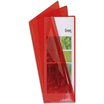 Abbildung von Exacompta 661275E 100er Pack PVC Kunststoff Aktenhüllen. für DIN A4 transparent glasklar rot oben und seitlich offen Plastikhülle Klarsichthülle Büro die mobile Organisation