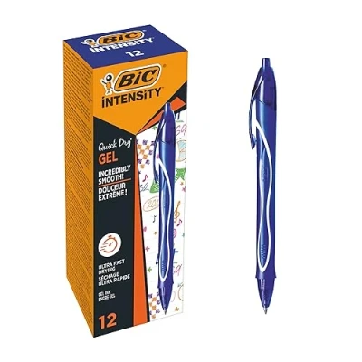 Abbildung von BIC Gel ocity Quick Dry Tintenroller, Gelstifte in Blau, Strichstärke Medium, Nachfüllbar, 12er Pack