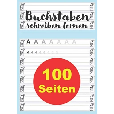 Abbildung von Buchstaben schreiben lernen: DIN A4 Schreiblernheft zum Üben von / Schreibschrift ABC als Vorbereitung auf die 1. Klasse der Grundschule